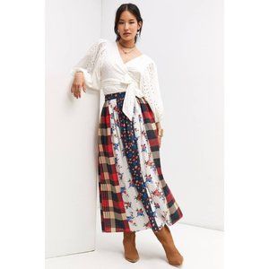 Anthropologie Let Me Be Contrast Maxi Skirt